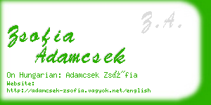 zsofia adamcsek business card